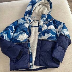 Abercrombie Kids Blue and White Puffer Jacket